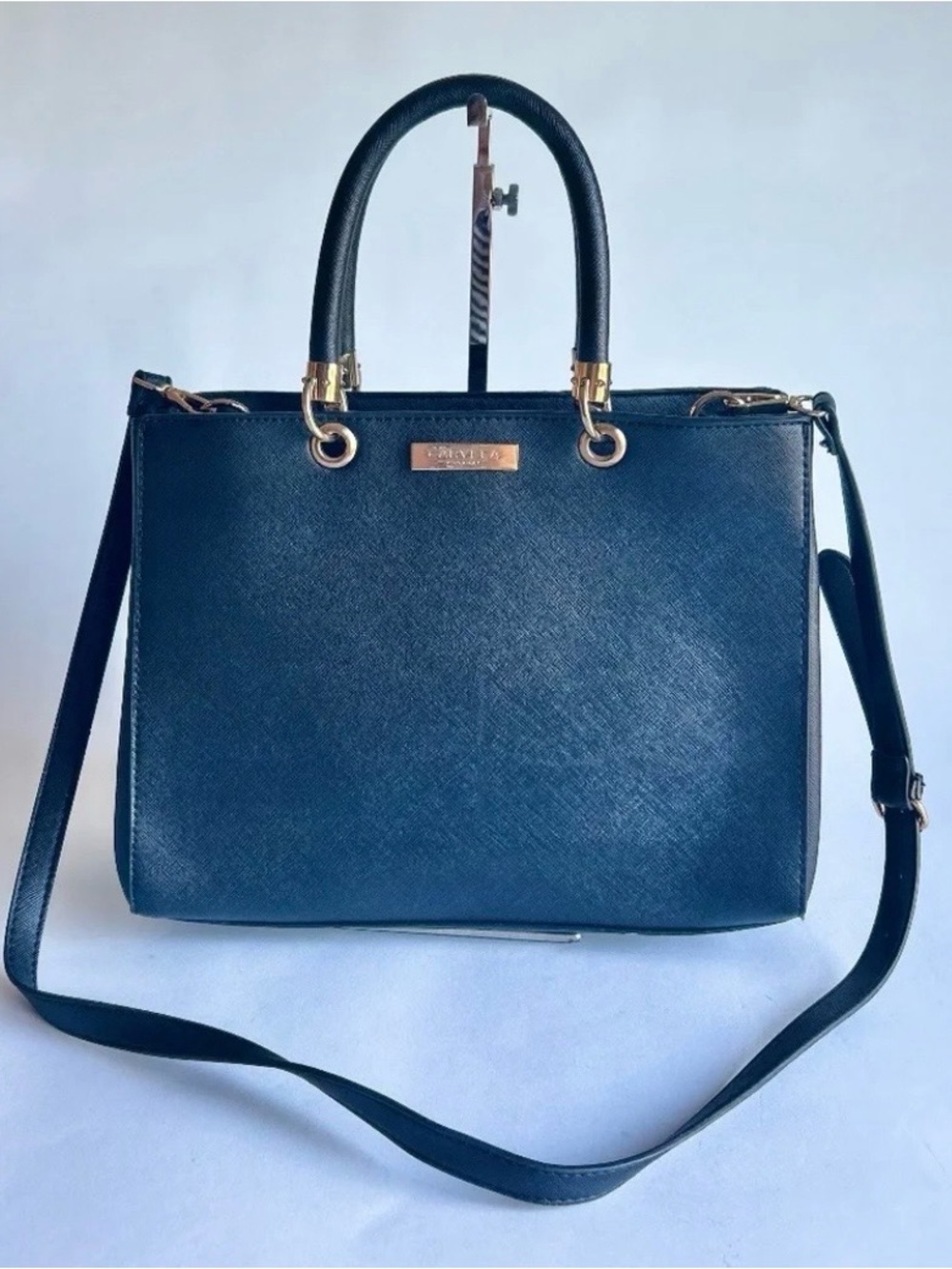 Carvela Black Crossgrain Leather Tote Shoulder Bag
